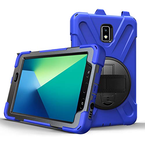 Schutzhülle für Galaxy Tab Active 2 20,3 cm (8 Zoll) T390/T395/T397 Tablet 2019, integrierter Displayschutz, stoßfest, 360 Grad drehbar, Handschlaufe, Schulterstreifen, Stifthalter blau von COME2LOOK