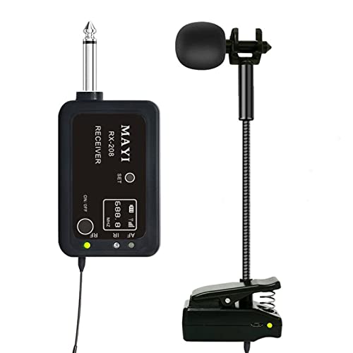 COMETX UHF Wirelessly Instruments Microphone UHF Wireless Instruments Mikrofon Saxophon Mikrofonsender Empfänger Set Plug & Play für Trompete Trumbone Pick Up von COMETX