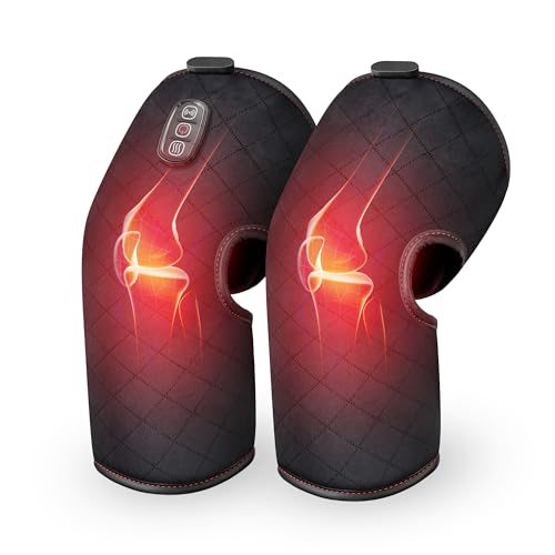 COMFIER Vibration Kniemassagegerät mit Wärme, Einstellbare Größe Knie Massagegerät für Knieverletzungskrämpfe Gelenkschmerzlinderung,Beinmassagegerät,ideale Geschenke von COMFIER