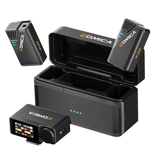 COMICA BooMax Lavalier Mikrofon Wireless - 32-Bit Float Aufnahme, Niere/Omnidirektionale Aufnahme, 2.4GHz Dual Mikrofon-Kabellos mit 32GB Speicher, Touchscreen Mikrofon für Kamera, Camcorder, Handy COMICA BooMax Lavalier Mikrofon Wireless - 32-Bit Float Aufnahme, Niere/Omnidirektionale Aufnahme, 2.4GHz Dual Mikrofon-Kabellos mit 32GB Speicher, Touchscreen Mikrofon für Kamera, Camcorder, Handy von COMICA