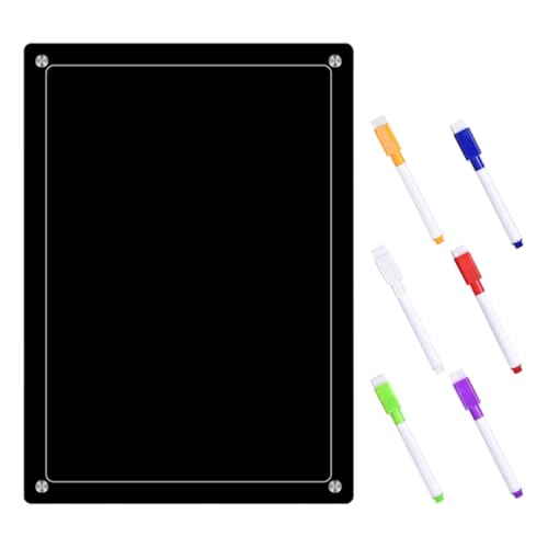 COMNESTBI 1 Satz Wisch bare Tafel einkaufsliste magnetisches whiteboard Memoboard Klarer magnetischer Kalender wöchentlicher Kühlschrankplaner Wochenplaner Klarer Kalender Acryl Black von COMNESTBI