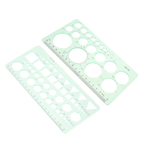 COMNESTBI 2 Stück Transparente Zeichenvorlage Kreis Kunst Werkzeug Herrscher Entwurf zeichenschablonen Plastikschablone zum Zeichnen Zeichenlineale für Künstler Schablonenformen Green von COMNESTBI
