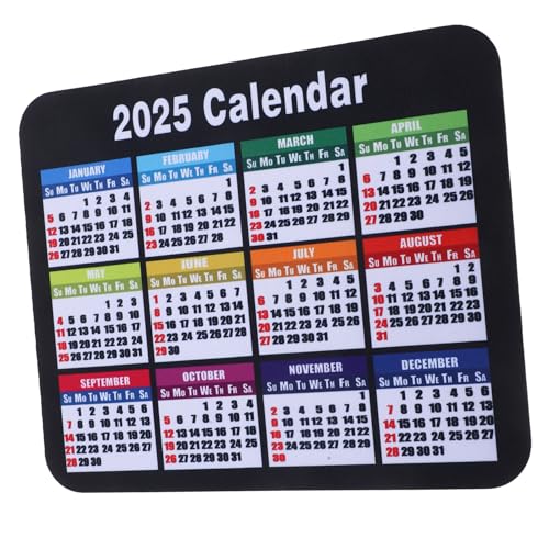 COMNESTBI 2025 Kalender Mauspad Gaming Mauspad Mousepad Mauspad schwarz Büro-Mauspad Mauskissen für Schreibtisch Schreibtisch-Fliping-Kalender Game Mouse Pad Bürokalender Gummi Black von COMNESTBI
