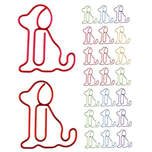 COMNESTBI 60 Stück Büroklammern Lesezeichen Buchordner Hundepapier Süße Hunde Lesezeichen Binder Clips Verschiedene Größen Lesezeichen Clip Hundeform Büroklammern Jumbo von COMNESTBI