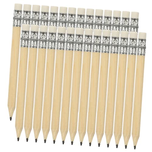 COMNESTBI 60Stücke Kurze Bleistifte für Log Kurzstifte mit Radiergummi Holzfarbe Zeichnen und Schreiben Perfektes Schreibwerkzeug für Kunststudenten und Anfänger von COMNESTBI