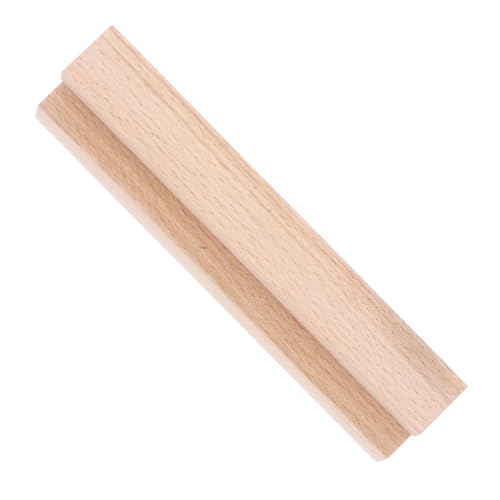 COMNESTBI Tischkalender Basis kartenhalter bürodekoration Rustikaler Schreibtischdekor Dekorativer Holzständer modern Desktop-Fotodekoration Slot Holz steht Schreibtischkalenderstand Beige von COMNESTBI