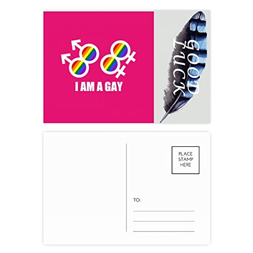 I Am A LGBT Rainbow Lucky Feather Postkarten-Set Dankeskarte Versandseite 20 Stück I Am A LGBT Rainbow Lucky Feather Postkarten-Set Dankeskarte Versandseite 20 Stück von COMP