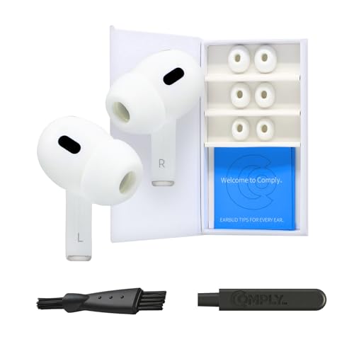 Comply Premium Schaumstoff-Ohrstöpsel, kompatibel mit Apple AirPods Pro Gen 1 & 2., Größe S/M/L, Neue 2025 Version mit Demontage- und Reinigungstool, weiß, 3 Paar, Made in The USA Comply Premium Schaumstoff-Ohrstöpsel, kompatibel mit Apple AirPods Pro Gen 1 & 2., Größe S/M/L, Neue 2025 Version mit Demontage- und Reinigungstool, weiß, 3 Paar, Made in The USA von Comply