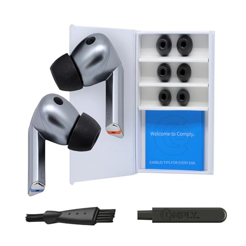 Comply Premium Schaumstoff-Ohrstöpsel, kompatibel mit Samsung Galaxy Buds3 Pro., Größe L, NEUE 2025 Version mit Reinigungstool, schwarz, 3 Paar, Made in The USA Comply Premium Schaumstoff-Ohrstöpsel, kompatibel mit Samsung Galaxy Buds3 Pro., Größe L, NEUE 2025 Version mit Reinigungstool, schwarz, 3 Paar, Made in The USA von Comply