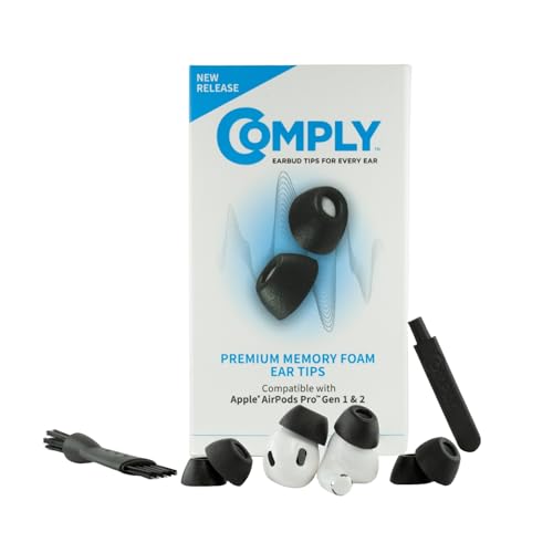 Comply Schaumstoff-Spitzen für Apple AirPods Pro 3.0, groß, Schwarz, 3 Paar – hervorragende Geräuschisolierung, erhöhter Komfort, sichere Passform, Reinigungs- und Spitzenentfernungswerkzeug im Comply Schaumstoff-Spitzen für Apple AirPods Pro 3.0, groß, Schwarz, 3 Paar – hervorragende Geräuschisolierung, erhöhter Komfort, sichere Passform, Reinigungs- und Spitzenentfernungswerkzeug im von COMPLY