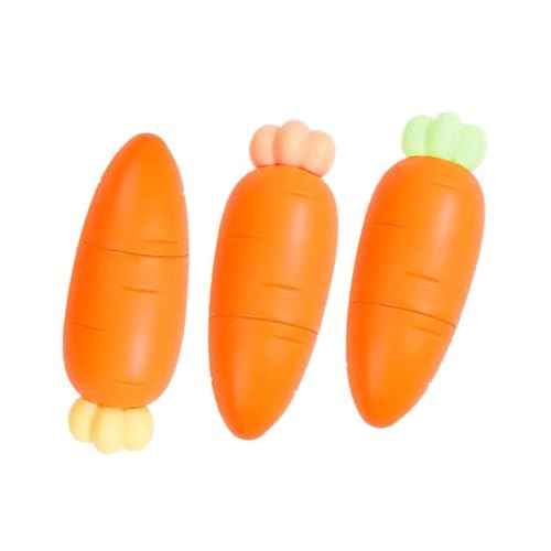 COMPUKAS 3Stücke Mini Textmarker Pack Karottenform Kreative Highlights für Markierungsstifte Bunten für Schule und Büro Spaß und Praktische von COMPUKAS