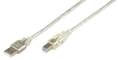 Vivanco USB 2.0 zertifiziertes Kabel, USB A Stecker <-> USB B Stecker transparent 1.8 m von COMPUTER_COMPONENT