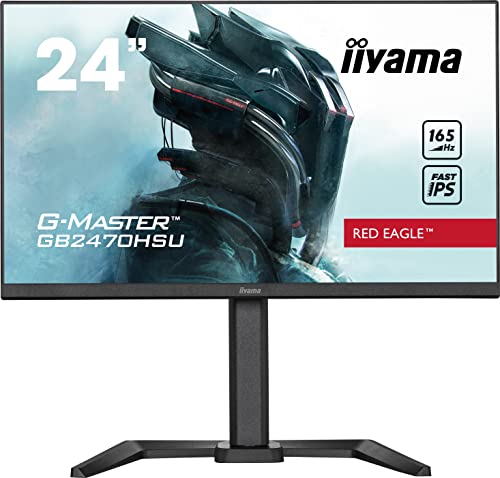 iiyama G-MASTER Red Eagle GB2470HSU-B5 60,5cm 23,8" Fast-IPS LED Gaming Monitor FullHD HDMI DP USB2.0 0,8ms 165Hz FreeSync-Premium Höhenverstellung Pivot schwarz von COMPUTER MOUSE