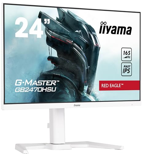 iiyama G-Master Red Eagle GB2470HSU-W5 60,5cm 23,8" Fast-IPS LED Gaming Monitor FullHD HDMI DP USB2.0 0,8ms 165Hz FreeSync-Premium Höhenverstellung Pivot weiß von COMPUTER MOUSE