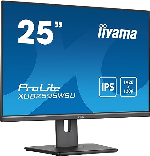 iiyama ProLite XUB2595WSU-B5 63,36cm 25" IPS LED-Monitor 16:10 VGA HDMI DP USB2.0 Slim-Line Höhenverstellung Pivot schwarz von COMPUTER MOUSE