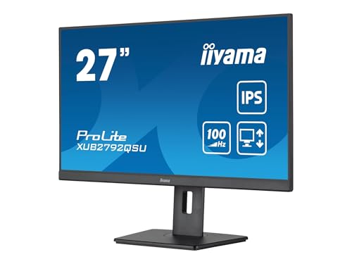 iiyama Prolite XUB2792QSU-B6 68,5cm 27" IPS LED-Monitor WQHD 100Hz HDMI DP USB3.2 FreeSync Höhenverstellung Pivot schwarz von COMPUTER MOUSE