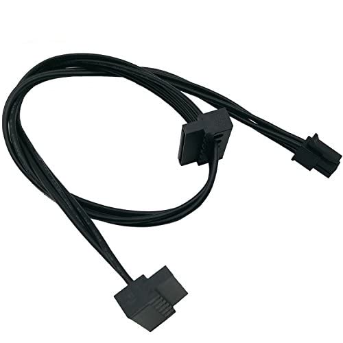 COMeap (2-Pack) Motherboard ATX Mini 4 Pin auf 2-Fach Abgewinkeltes SATA Festplatten HDD Netzteil Adapter Kabel für Lenovo 18-Zoll (46 cm) von COMeap