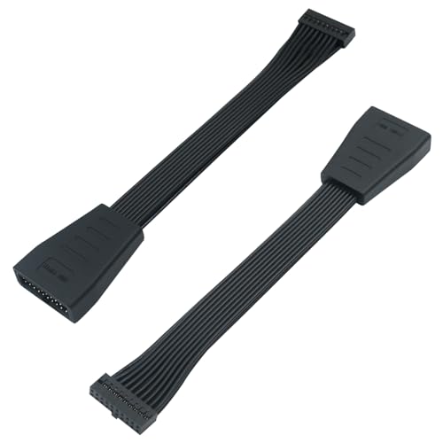 COMeap (2er-Pack) Small Mini USB 3.0 19-poliges internes Verlängerungs-Header-Adapterkabel für Motherboard 15 cm (5,9 Zoll) von COMeap