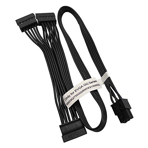 COMeap 6 poliges bis 3X 15 poliges SATA Festplatten Adapter Kabel Nur für semimodulare Netzteile der EVGA GQ-Serie (50 cm) von COMeap