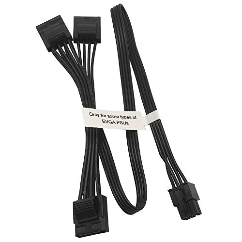 COMeap 6 poliges bis 3X 4 poliges Molex Festplatten Adapter Kabel für einige Arten von modularen EVGA Netzteilen 50 cm (20 Zoll) von COMeap