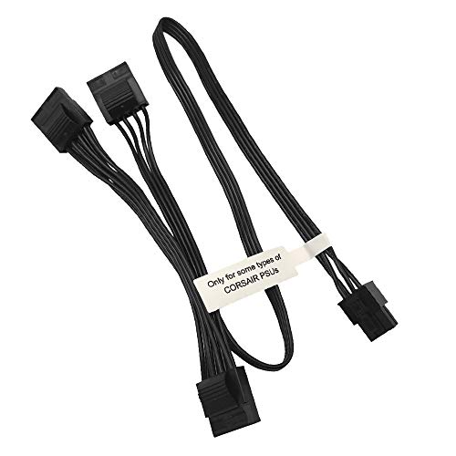 COMeap Corsair Modulares Netzteil 6-pin Stecker- bis 3X 4-pin Molex-weibliches Festplatten Adapter Kabel für BTC Mining Riser-Karte 50 cm (20 Zoll) von COMeap