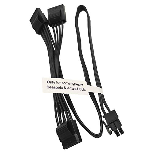 COMeap Seasonic Antec Modulares Netzteil 6 Pin auf 3X 4 Pin Molex Festplatte Netzteil Kabel zum BTC Mining Riser-Karte 50 cm (20 Zoll) von COMeap