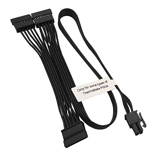 COMeap Thermaltake Modular Energieversorgung 6 Pin auf 3X 15 Pin SATA Festplatte Netzteil Kabel zum BTC Bergbau Riser-Karte 50 cm (20 Zoll) von COMeap