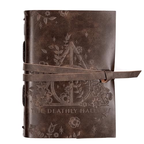 CON*QUEST Conquest Journals Harry Potter Heiligtümer des Todes, Leder-Tagebuch, 12,7 x 17,8 cm, veganes Leder, geprägter Einband, 240 unlinierte Seiten, 120 g/m² Papier, offizielles Lizenzprodukt von CON*QUEST