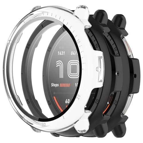 CONAPIKA Hülle für Amazfit Active 2 mit Gehärtetem Glas, 2 Stück Vollständige Abdeckung Stoßfeste TPU Glas Schutzhülle Ultradünne Displayschutz Kratzfest Schutz Hülle,Schwarz+Transparent CONAPIKA Hülle für Amazfit Active 2 mit Gehärtetem Glas, 2 Stück Vollständige Abdeckung Stoßfeste TPU Glas Schutzhülle Ultradünne Displayschutz Kratzfest Schutz Hülle,Schwarz+Transparent von CONAPIKA