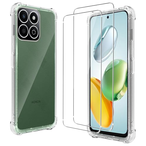CONAPIKA Hülle für Honor 200 Smart mit 2 Stück Schutzfolie, Stoßfeste [Verstärkte Ecken] Klarsicht Handy Schutzhülle Cover Sets Leicht TPU Stoßfeste Kratzfeste Rückseite Schale Handyhülle von CONAPIKA