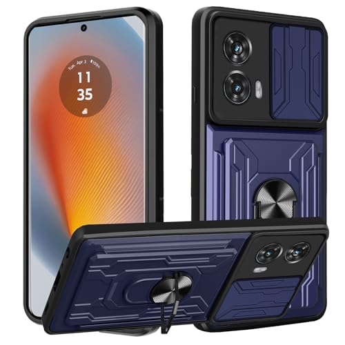 CONAPIKA Hülle für Motorola Edge 50 Fusion 5G,[Kameraschutz][360° Metall Ring Ständer][Kartenfach Slot] Hart PC Gehäuse+TPU Hybrid Stoßfeste Handyhülle Militär Robust Anti-Kratzer Bumper Schutzhülle von CONAPIKA