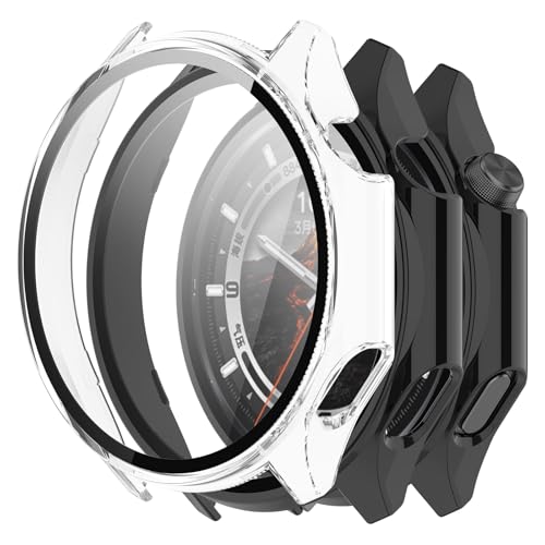 CONAPIKA Hülle für OnePlus Watch 3/Oppo Watch X2 mit Gehärtetem Glas, 2 Stück Vollständige Abdeckung Stoßfeste TPU Glas Schutzhülle Ultradünne Displayschutz Kratzfest Schutz Hülle,Schwarz+Transparent CONAPIKA Hülle für OnePlus Watch 3/Oppo Watch X2 mit Gehärtetem Glas, 2 Stück Vollständige Abdeckung Stoßfeste TPU Glas Schutzhülle Ultradünne Displayschutz Kratzfest Schutz Hülle,Schwarz+Transparent von CONAPIKA