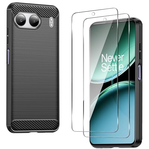 CONAPIKA Hülle für Oneplus Nord 4 mit 2 Stück Schutzfolie, Flexible Weichem TPU Stoßfeste Handyhülle Ultra Dünne Kohlefaser Design Anti-Rutsch Rückseite Schale Handy Schutzhülle,Schwarz CONAPIKA Hülle für Oneplus Nord 4 mit 2 Stück Schutzfolie, Flexible Weichem TPU Stoßfeste Handyhülle Ultra Dünne Kohlefaser Design Anti-Rutsch Rückseite Schale Handy Schutzhülle,Schwarz von CONAPIKA