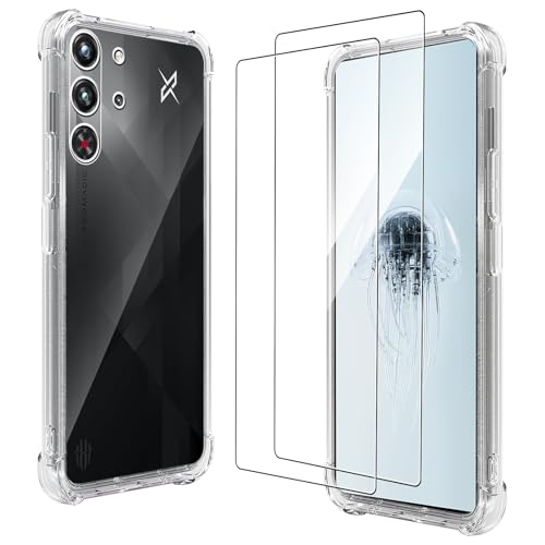 CONAPIKA Hülle für RedMagic 10 Pro mit 2 Stück Schutzfolie, Stoßfeste [Verstärkte Ecken] Klarsicht Handy Schutzhülle Cover Sets Leicht TPU Stoßfeste Kratzfeste Rückseite Schale Handyhülle von CONAPIKA