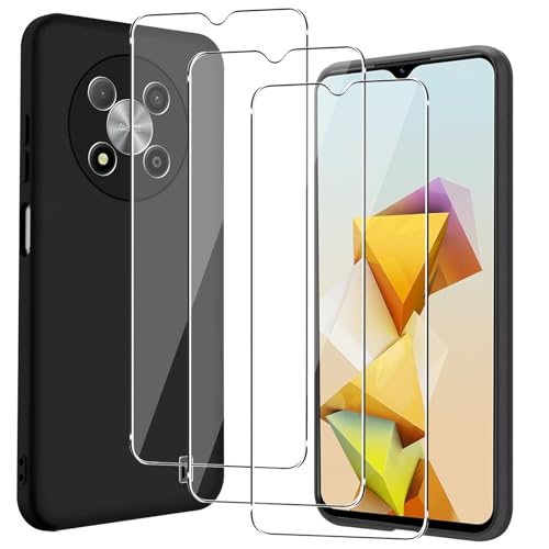 CONAPIKA Hülle für ZTE Blade A73 5G mit 3 Stück Schutzfolie, Weiche TPU Anti-Kratzer Transparent Bumper Handyhülle Ultra Dünn Flexibel Schutzhülle Anti-Rutsch Stoßdämpfung Klar Schutzfolie Case Cover von CONAPIKA