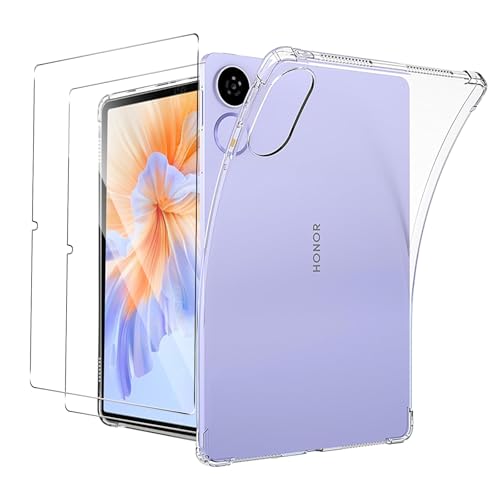 CONAPIKA Klar Hülle für Honor Pad V9 11.5 Zoll mit 2 Stück Schutzfolie, Flexibles Schlank Leicht Weich TPU EckenFallschutz Bumper Schutzhülle Stoßfest Anti-Kratzen Transparent Tablet hülle Cover von CONAPIKA