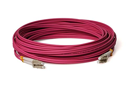 CONBIC® LWL Glasfaser-Kabel – 125m OM4 LC auf LC Stecker, Duplex 50/125 Patchkabel – Lichtwellenleiter 125m (indoor cable) von CONBIC