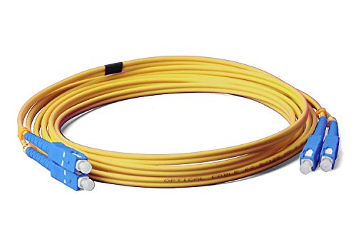 CONBIC® LWL Glasfaser-Kabel – 20m OS2 gelb, SC/UPC auf SC/UPC Stecker, Duplex 9/125 Patchkabel – Lichtwellenleiter 20 Meter von CONBIC