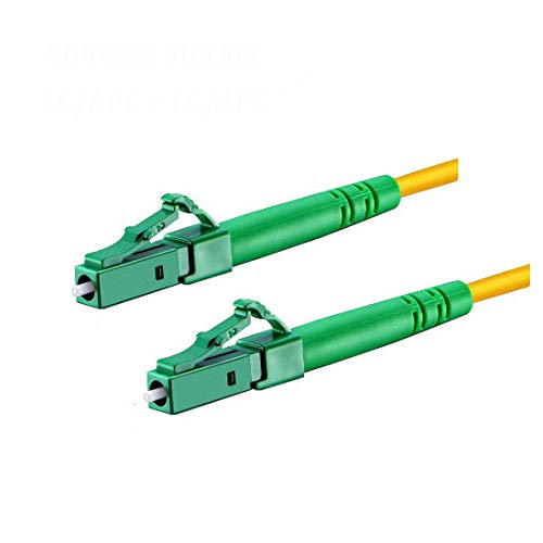 CONBIC® LWL Glasfaser-Kabel – 2m OS2 gelb, LC/APC auf LC/APC Stecker, Simplex 9/125 Patchkabel – Lichtwellenleiter 2 Meter von CONBIC