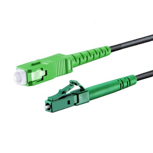 CONBIC® LWL Glasfaser-Kabel – OS2 schwarz, SC/APC auf LC/APC 8° Stecker, Simplex 9/125 Patchkabel – Lichtwellenleiter Meterauswahl G.657.A2 (15m) von CONBIC