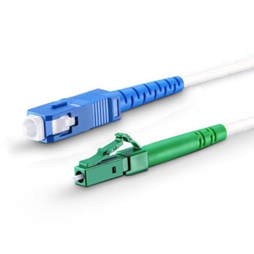 CONBIC® LWL Glasfaser-Kabel – OS2 weiß, LC/APC auf SC/UPC Stecker, Simplex 9/125μm Patchkabel Singlemode – Lichtwellenleiter LSZH (15m) von CONBIC