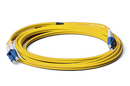 CONBIC LWL Glasfaser-Kabel – 0,5m OS2 gelb, LC auf LC Stecker, Duplex 9/125 Patchkabel – Lichtwellenleiter 0,5 Meter von CONBIC