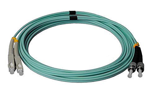 CONBIC LWL Glasfaser-Kabel – 15m OM3 SC/UPC auf ST/UPC Stecker, Duplex 50/125 Patchkabel – Lichtwellenleiter 15 Meter von CONBIC