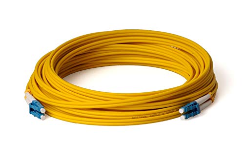 CONBIC LWL Glasfaser-Kabel – 20m OS2 gelb, LC auf LC Stecker, Duplex 9/125 Patchkabel – Lichtwellenleiter 20 Meter von CONBIC