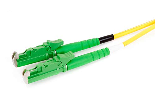 CONBIC LWL Glasfaser-Kabel – 2m OS2 gelb, E2000/APC auf E2000/APC Stecker, Duplex 9/125 Patchkabel – Lichtwellenleiter 2 Meter von CONBIC