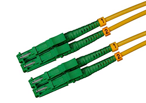 CONBIC LWL Glasfaser-Kabel – 3m OS2 gelb, E2000/APC auf E2000/APC Stecker, Duplex 9/125 Patchkabel – Lichtwellenleiter 3 Meter von CONBIC