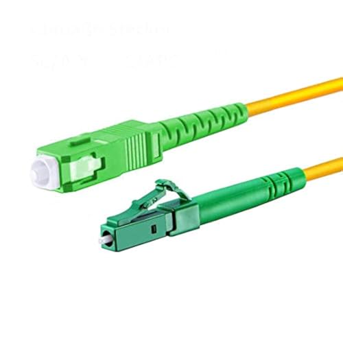 CONBIC® LWL Glasfaser-Kabel – 7m OS2 gelb, SC/APC auf LC/APC 8° Stecker, Simplex 9/125 Patchkabel – Lichtwellenleiter 7 Meter G.657.A2 von CONBIC
