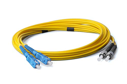 LWL Glasfaser-Kabel – 10m OS2 gelb, ST/UPC-SC/UPC, Duplex 9/125 Patchkabel – Lichtwellenleiter 10 Meter von CONBIC