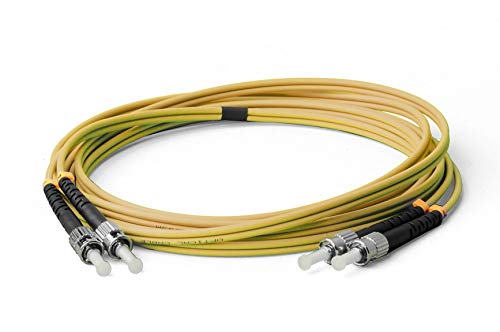 LWL Glasfaser-Kabel – 3m OS2 gelb, ST/UPC auf ST/UPC Stecker, Duplex 9/125 Patchkabel – Lichtwellenleiter 3 Meter von CONBIC