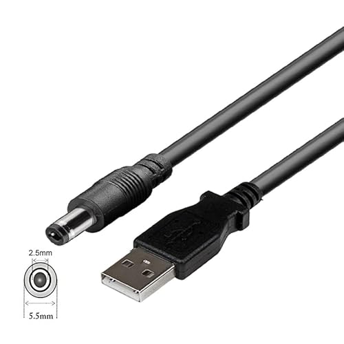Kabel USB Netzteil mit Stecker Jack 5,5 mm x 2,5 mm von CONECTICPLUS